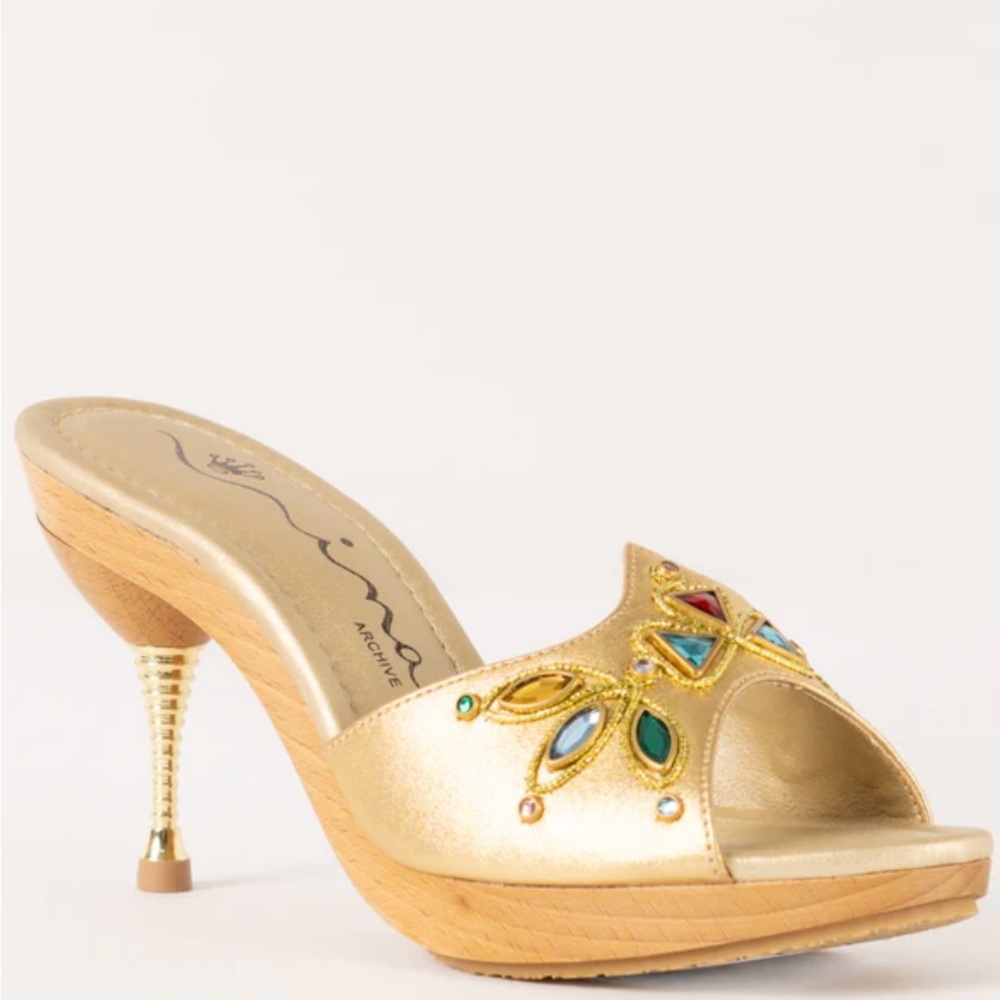 Nina Gold Bejeweled High Heels | NWT Size 7 - Picture 8 of 12